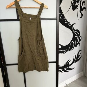 Army green overall dress S